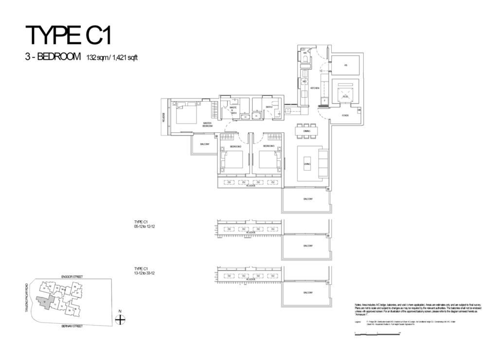 One-Bernam-3-Bedroom-Type-C1-1421sqft